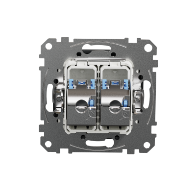 Sedna Design & Elements Gniazdo komputerowe podwójne RJ45 kat. 6 STP czarny antracyt SDD114462S SCHNEIDER (SDD114462S)